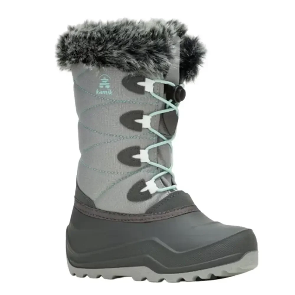 Kamik Kids SNOWANGEL Boots US 7 EU 39 Grey Blue Fleece Insulated Waterproof NIB